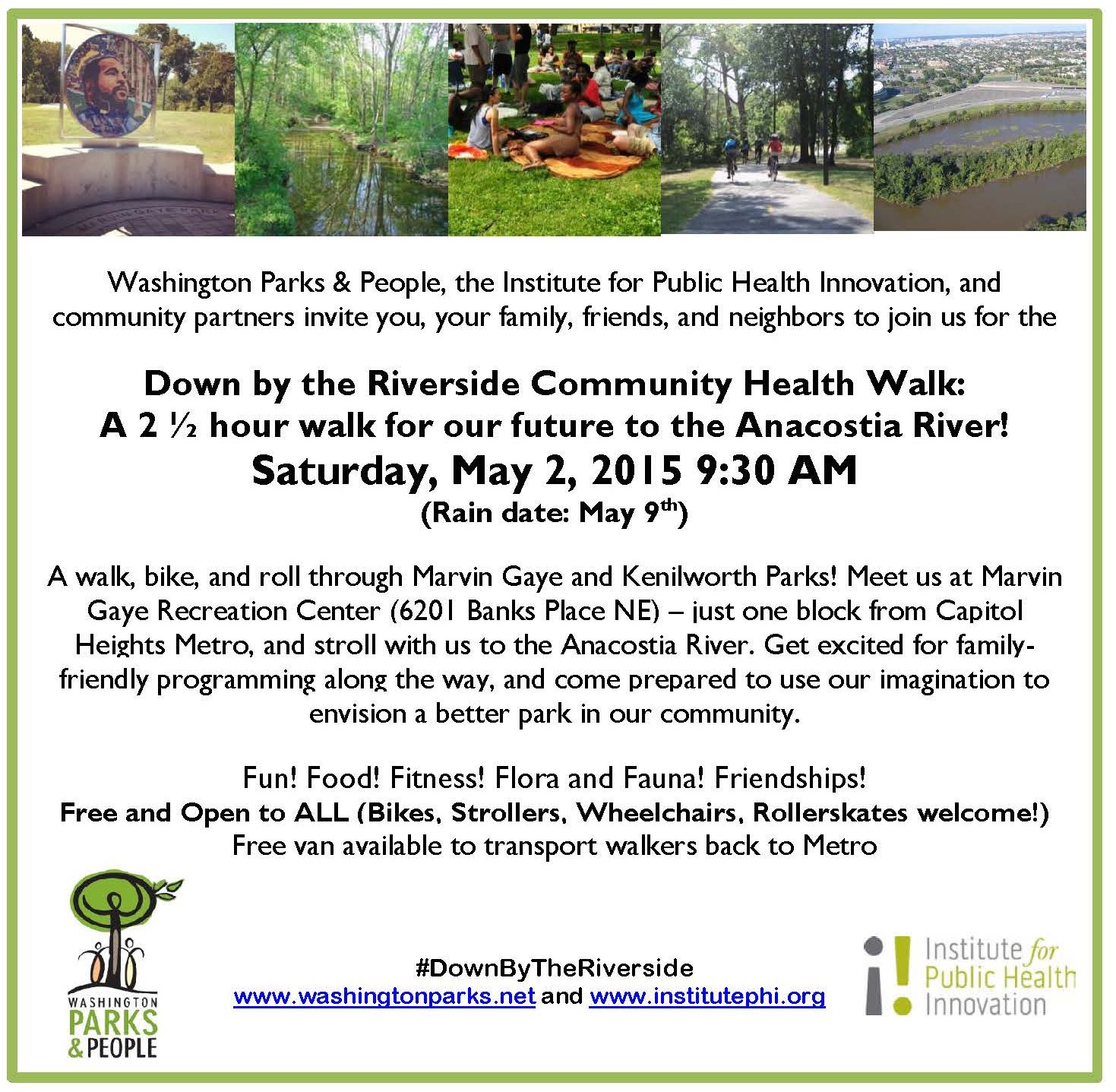 Upcoming Event: 5/2/2015 Down By the Riverside Community Health Walk